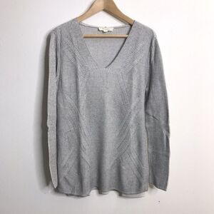 Two by Vince Camuto Womens Sweater Gray Textured Ribbed Lightweight Size Small